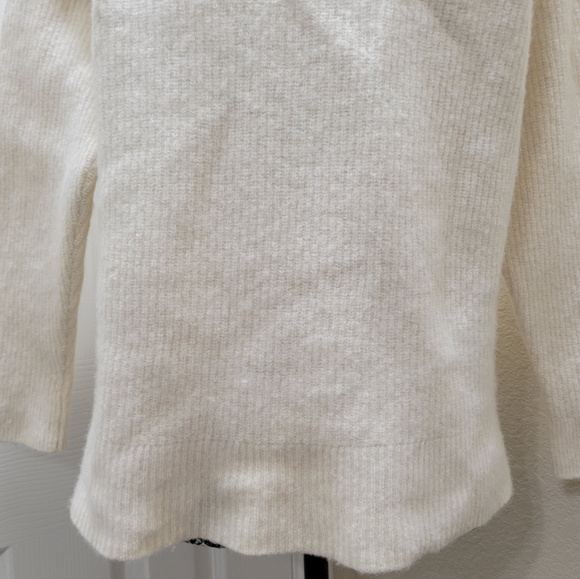 Madewell•Lyle Ribbed Cream Henley Merino Wool Blend Sweater W/3 Buttons•Size:XL - Picture 5 of 8